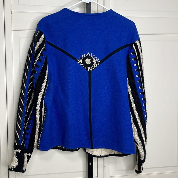 Coldwater Creek Women’s Wool Quilt Embroidery Light Vintage Boho Jacket Sz L - Picture 7 of 12